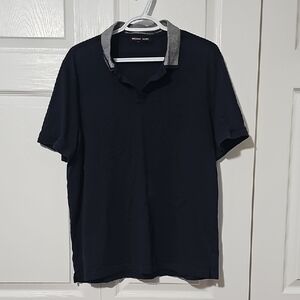 Michael Kors Navy Polo with Gray Collar
